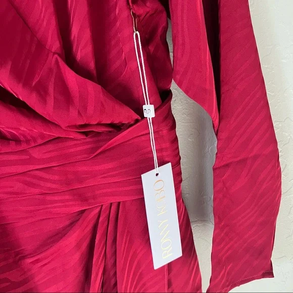 NWT Ronny Kobo Shanaya Dress Red L - Picture 13 of 16